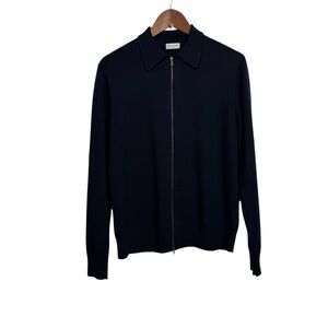 Dries Van Noten Merino Wool Dark Navy Knit Cardigan Sweater Large